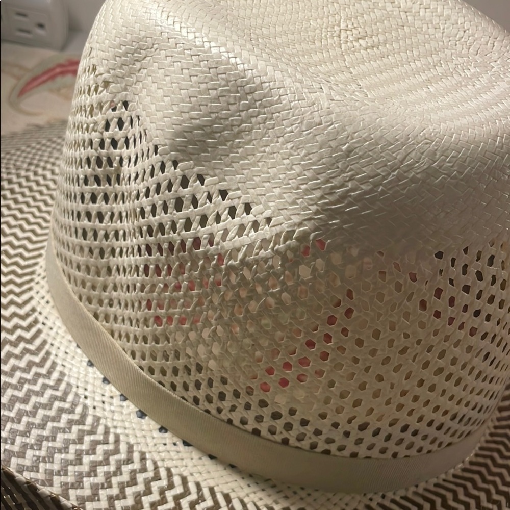 Resistol HOOEY Holden Rodeo Cream/ Brown Stetson Western Style Straw Hat - Picture 9 of 15